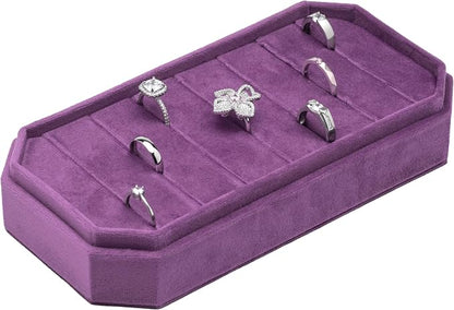 Velvet Ring Organizer Display Tray Jewelry Box Earring Holder Case - Image 4