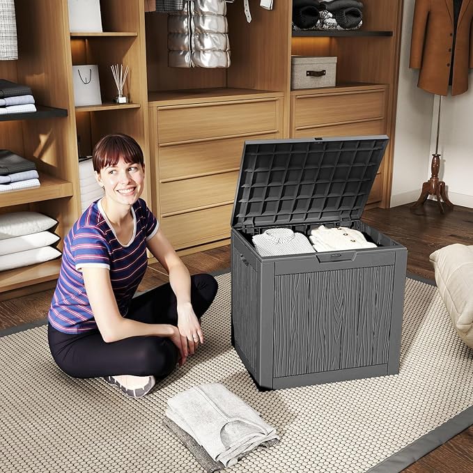 33 Gallon Outdoor Deck Box, Storage Lockable Waterproof Patio Furniture - Image 7