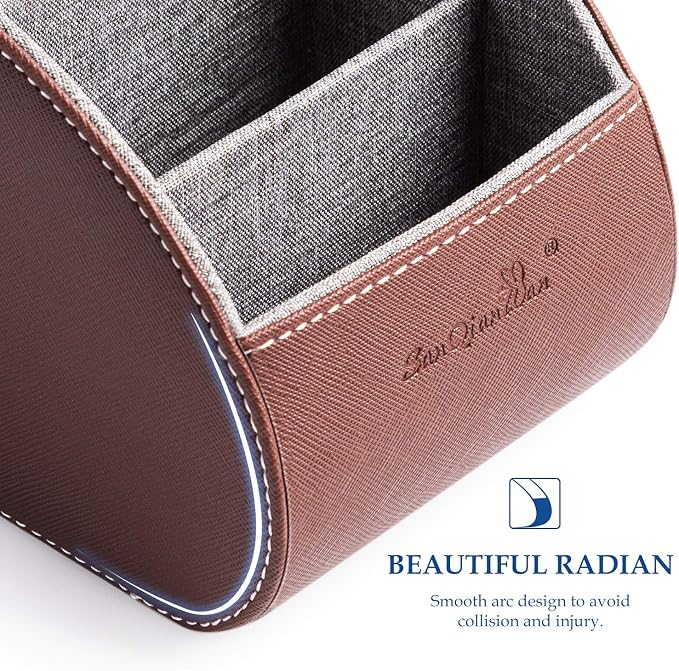 Wide Remote Control Holder, PU Leather Organizer Box - Image 4