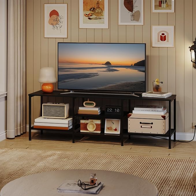 HOOBRO TV Stand with Power Outlets to 75 Inches, TV Console Table with Open - Image 7