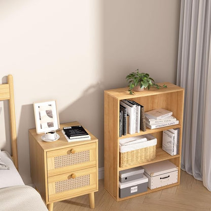 Wooden 3 Tier Book Shelf, 3 Cube Storage Organizer, 3 Tier Low Bookcase Storage - Image 7