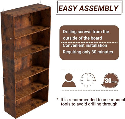 Wooden Cube Storage Organizer, Low Bookcase Storage Display Organizer) - Image 4