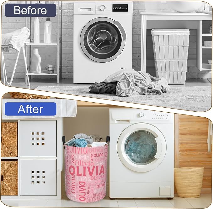 Custom Name Laundry Hamper, Personalized Laundry Basket - Image 7
