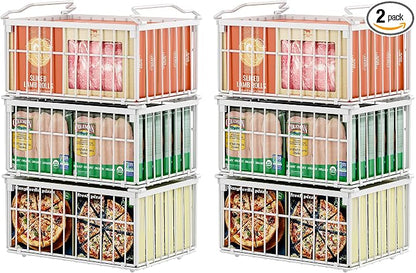 Freezer Organizer Bins, Enlarged Stackable Deep Chest Freezer Organizer Bins by MSERCUOR