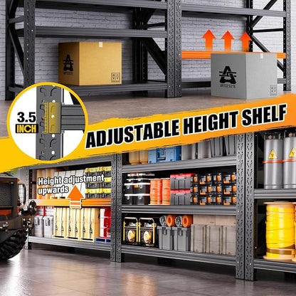 3 Set 6000LBS Heavy Duty Storage Shelves, Rust Proof Large Metal Storage Rack - Image 5