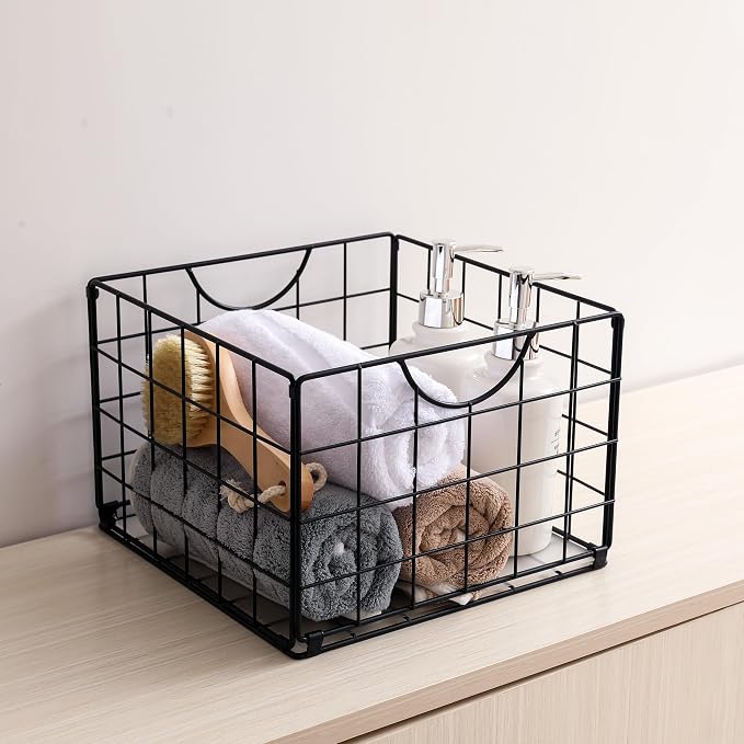 Metal Wire Basket Foldable Set of 4, Metal Bins - Image 6