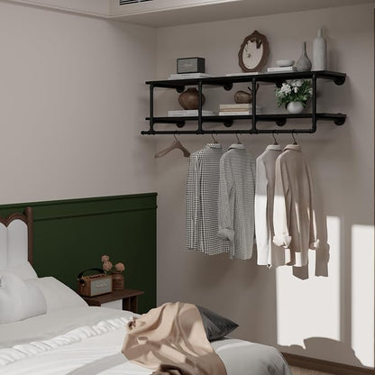 Wall Mounted Clothes Rack 12 Inch Deep, 60 Inch Heavy Duty Garment Rack - Image 4