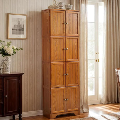 72" Tall Farmhouse Storage Cabinet, 4 Tier Kitchen Pantry Cabinet by Unknown