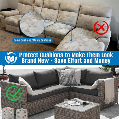 SIRUITON 32”L x 32”W x 24”H Outdoor Cushion Storage Bag, Patio Furniture - Image 5