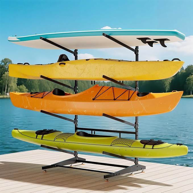 Kayak Storage Rack, Heavy-Duty Outdoor Canoe Rack, Reinforced, and Enhanced - Image 2