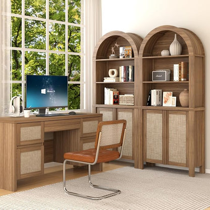 Yechen Arched Bookcase, 70.5" Tall Bookcase - Image 7