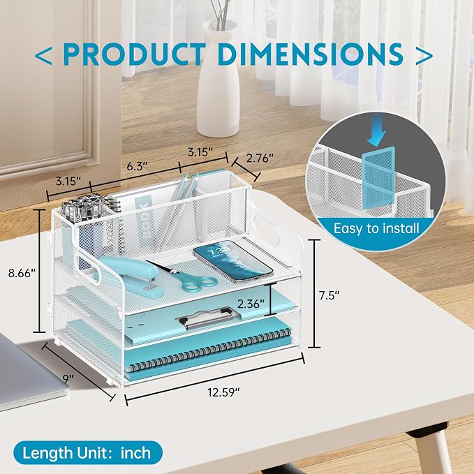 3 Tier Paper Letter Tray Organizer - Image 3