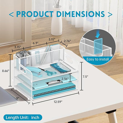 3 Tier Paper Letter Tray Organizer - Image 3