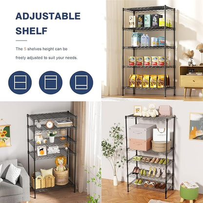 5-Tier Heavy Duty Wire Shelving Unit, Wire Shelf Racks - Image 4