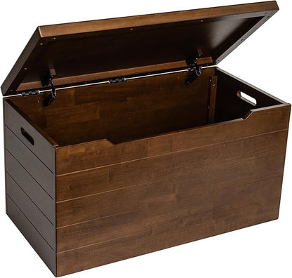 eHemco Heavy-duty Wooden Storage Trunk, 35.5x18.63x19.5“ | 2 Safety Hinges by eHemco