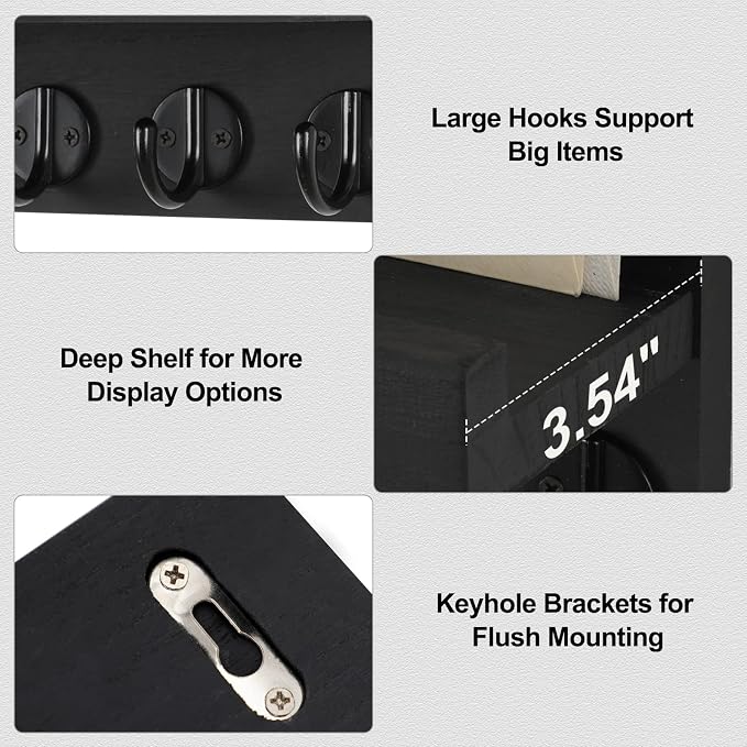 Lwenki Key Holder for Wall, Decorative Key and Mail Holder - Image 3