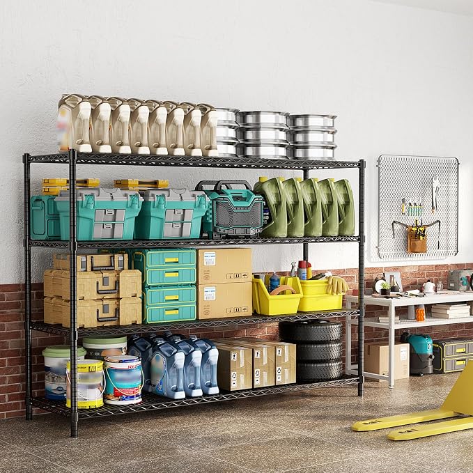 Storage Shelves, 4-Tier Adjustable Metal Industrial Utility Shelf Rack by Unknown