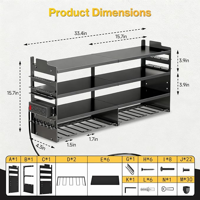 Heavy Duty Power Tool Organizer Wall Mount - Image 2