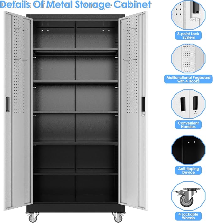Upgraded Wide & Deep Metal Garage Storage Cabinet - Image 6