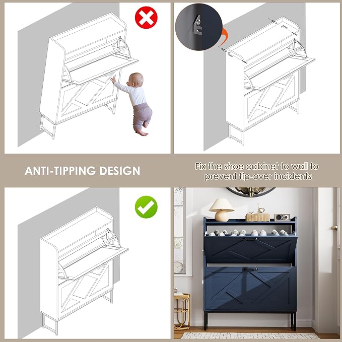 Nicetree Shoe Storage Cabinet, Shoe Cabinet - Image 8