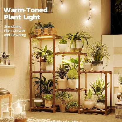 Bamworld Plant Stand with Grow Light Plant Shelf - Image 2