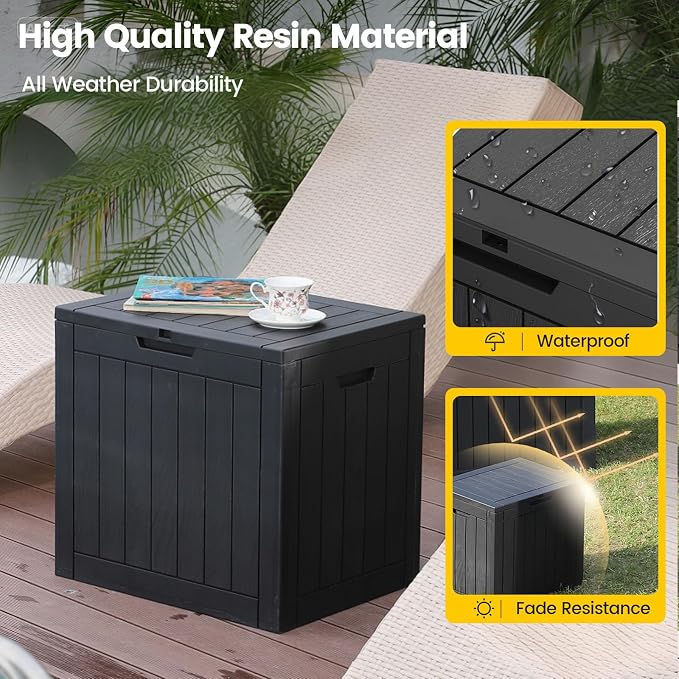 Zapdos 31 Gallon Outdoor Deck Box, Lockable Waterproof Outdoor Storage Boxes - Image 3