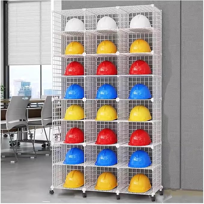 Stackable Safety Helmet Storage Boxes, Large Adjustable Hard Hat Placement by Unknown
