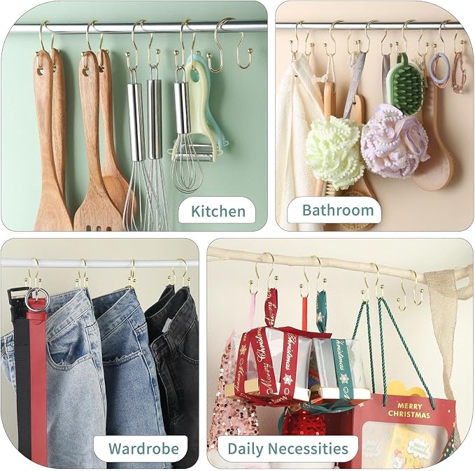Goowin Shower Curtain Hooks, Stainless Steel Shower Curtain Hangers, Minimalist - Image 8
