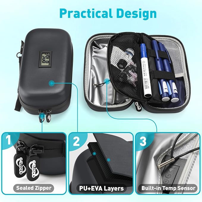 Insulin Cooler Travel Case Diabetic Medication Insulated Cool Organizer - Image 5