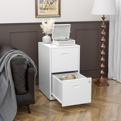 2 Drawer File Cabinet with Lock, Metal Two Drawer Vertical Filing Cabinets - Image 6