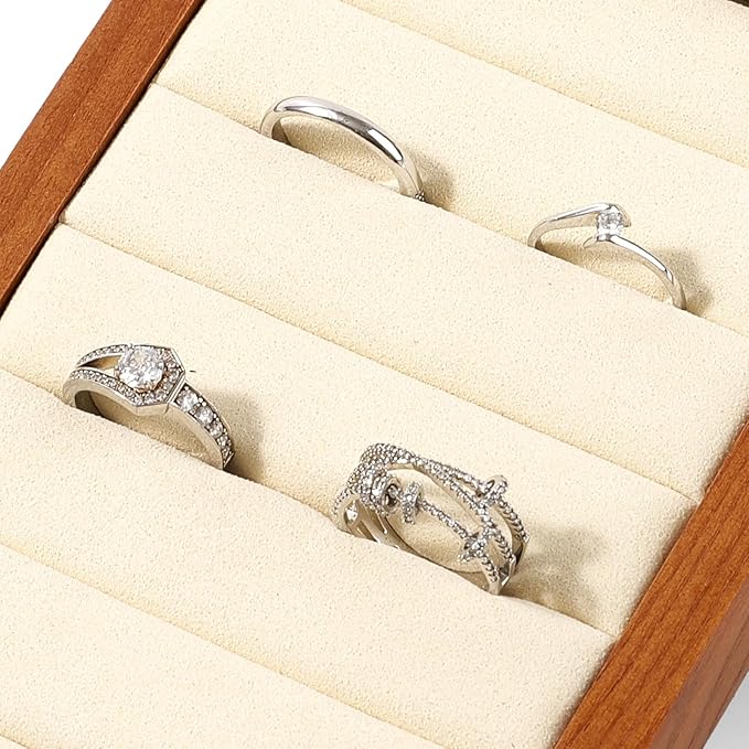 Small Jewelry Rings Display Tray Solid Wood Jewelry Display Organizer Tray - Image 6