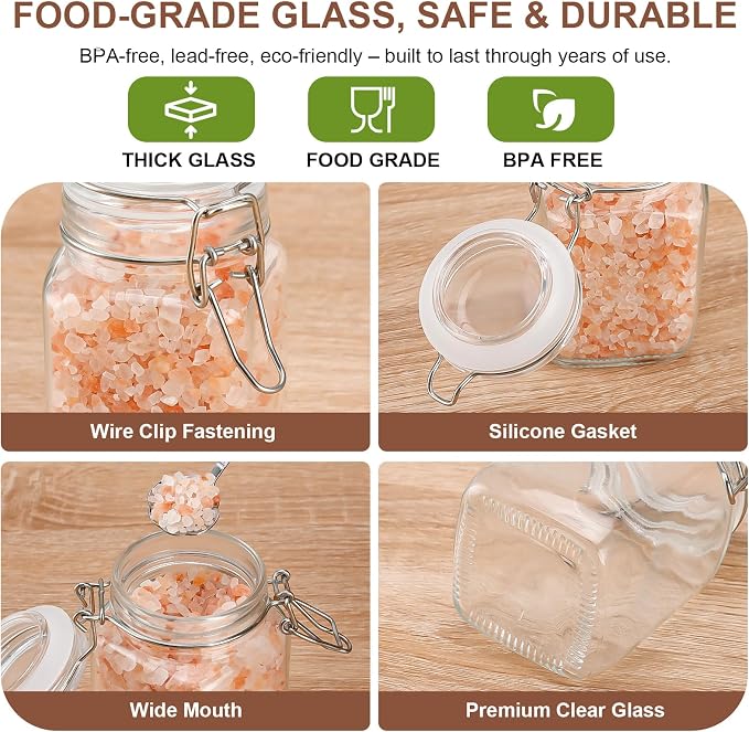 6 Pack Spice Jars, 8 oz Glass Containers - Image 4