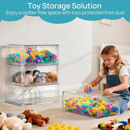 Vtopmart 2 Pack Large Clear Stackable Storage Drawers 23QT, Easily Assemble - Image 2