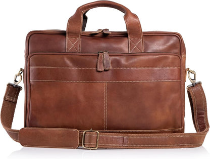 KomalC 16 Inch Leather briefcases Laptop Messenger Bags - Image 6