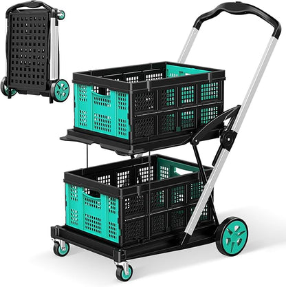 Collapsible Shopping Cart, 8-in-1 200LBS Multi Functional Utility Cart by Dkenicor