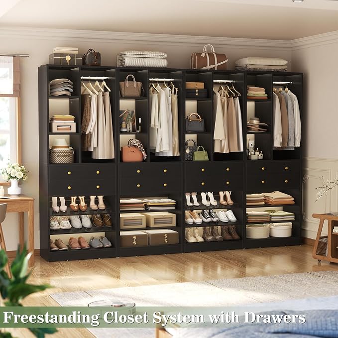 Besiost Closet System, Can Fit 120"/10FT Walk-in Closets Systems, Free Standing - Image 6