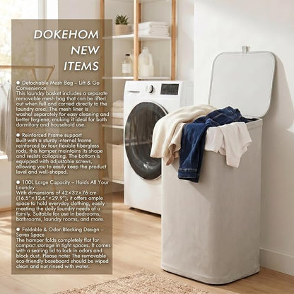 DOKEHOM 100L Laundry Hamper - Image 2