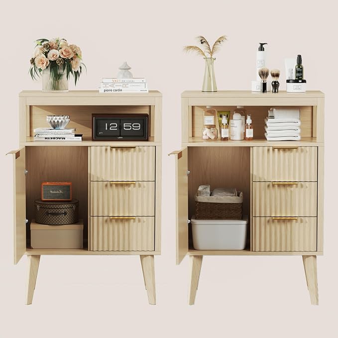 Natural Wood Bathroom Floor Cabinet - Image 8