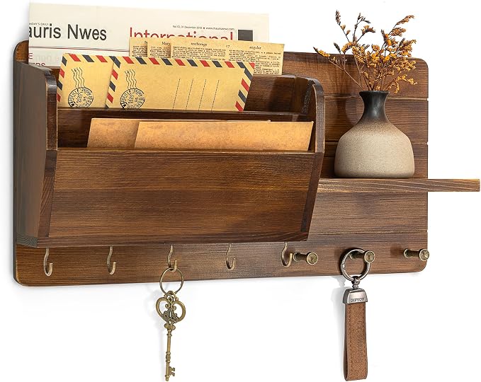 Rebee Vision Pine Wood Key Holder Wall Mount by REBEEVISION