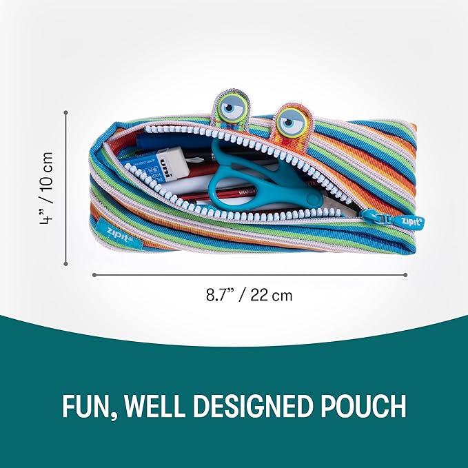 ZIPIT Monster Pencil Case for Kids, Cute Zipper Pouch for Boys Girls and Teens - Image 2