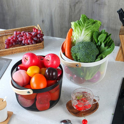 IBWell Bucket-Shape Metal Wire Woven Fruit Storage Bowl Basket - Image 4