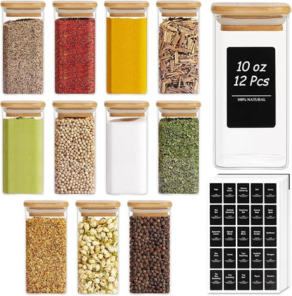ComSaf 12Pcs Glass Spice Jars by ComSaf