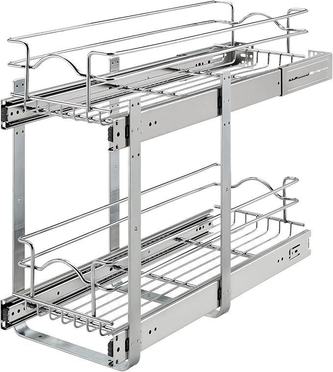 Rev-A-Shelf 2-Tier Kitchen Cabinet Pullout Shelf and Drawer Organizer Slide Out by Rev-A-Shelf