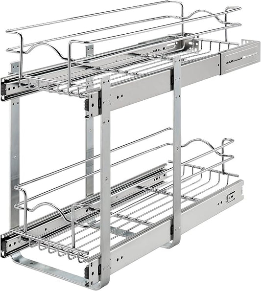 Rev-A-Shelf 2-Tier Kitchen Cabinet Pullout Shelf and Drawer Organizer Slide Out by Rev-A-Shelf