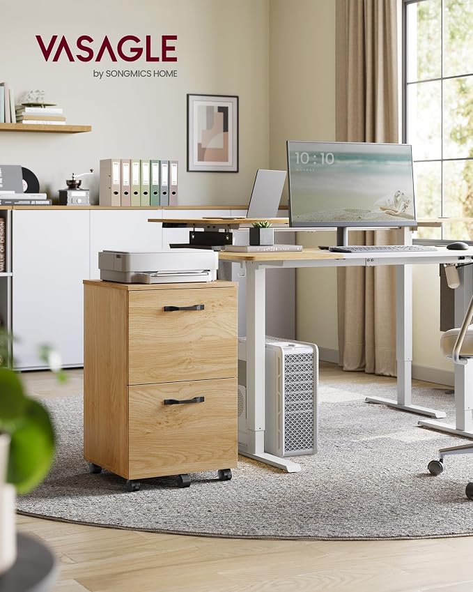 VASAGLE 2-Drawer File Cabinet, Small Rolling Filing Cabinet - Image 2