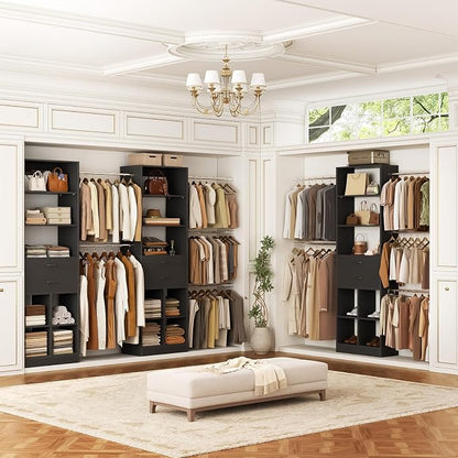Besiost Closet System, 4-8 FT Closet Organizer Tower - Image 2
