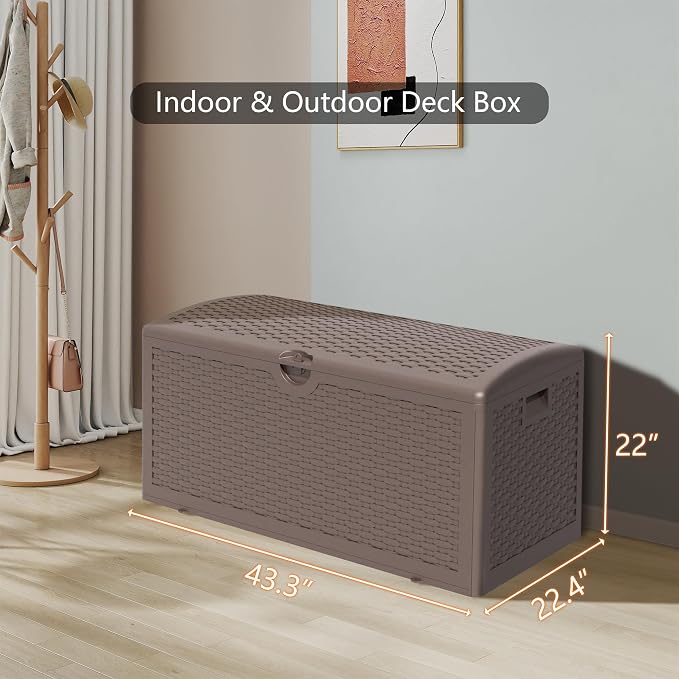 80 Gallon Pro Resin Deck Box, Waterproof Outdoor Storage Bin - Image 2