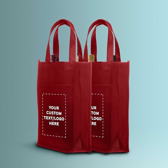 DISCOUNT PROMOS Non-Woven Vineyard Two Bottle Wine Bags - Image 7