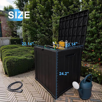 51 Gallon Resin Deck Box, Lockable Patio Outdoor Storage Box - Image 4