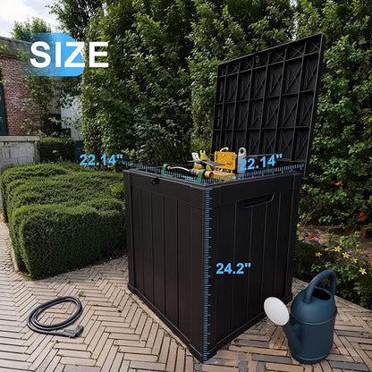 PatioZen 50 Gallon Deck Box, Resin Outdoor Storage Box - Image 4